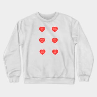 Aesthetic Cute Valentines Heart Day Love Quotes Pack Pattern Crewneck Sweatshirt